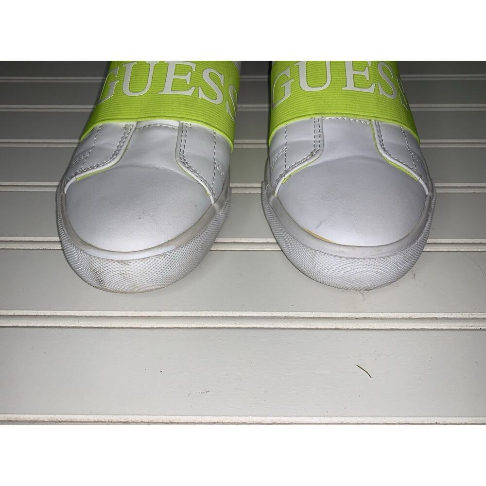 Guess‎ White Fluorescent Yellow Slip On Women’s Tennis Shoes Sz 8.5 Med - Picture 6 of 10
